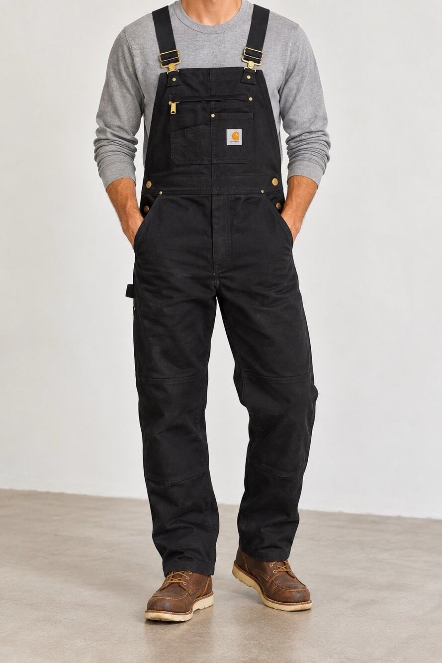 Carhartt Mens Black Duck Bib Overalls Relaxed Fit R01-M Size 34x32 USA MADE NWT